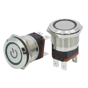 Platte Knop 20a Metalen Drukknop Schakelaar 1no1nc 24V/12V Led Serie Licht Ip67 Voeding - Product Image 4