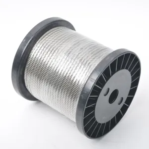 Cuerda de alambre recubierta de cable de acero inoxidable galvanizado de PVC de vinilo plástico de 5mm de fabricante chino