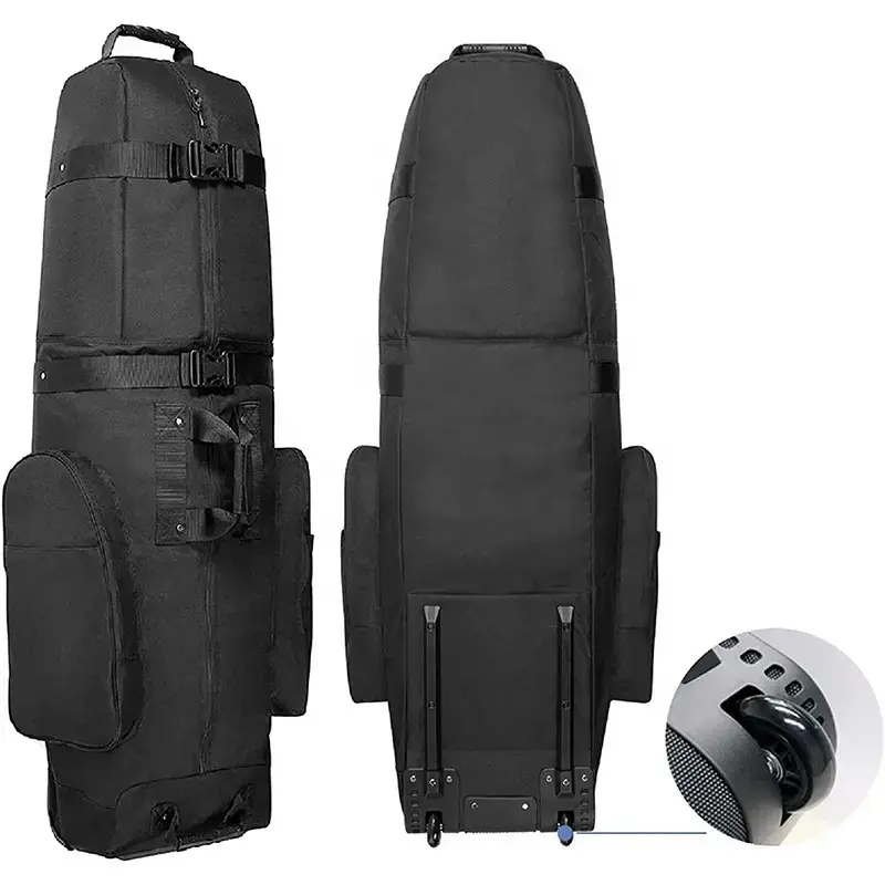 Golf seyahat çantası ağır 600D Polyester Oxford aşınmaya dayanıklı Golf seyahat çantası yumuşak taraflı Golf kulübü seyahat kapak