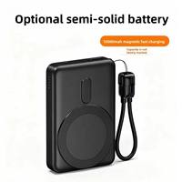 Batterie externe magnétique sans fil 5000 mAh, format slim, avec support pliable, chargeur rapide 22,5 W, câble intégré, OEM ODM