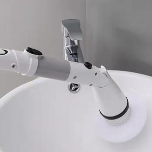 Alat pembersih Ultrasound 2 in 1, pegangan panjang dapat dilepas alat pembersih sikat Toilet barang berguna untuk rumah plastik tangan IPX5 - Product Image 3