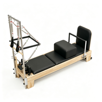Vente en gros d'usine : Demi-tourneuse de Pilates en bois d'hévéa, équipement de fitness, OEM en vrac