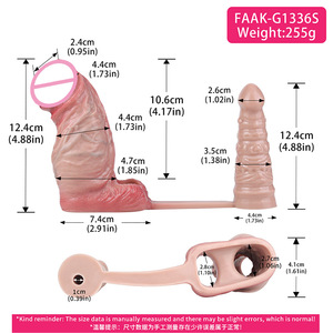 FAAK - Funda de Silicona para Agrandamiento del Pene, con Vibrador Anal, Doble Estimulación, OEM, ODM, Venta al Por Mayor - Product Image 5