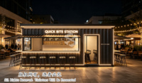 Oferta Especial: Bar Contenedor Personalizado Directo de Fábrica, Edificio Modular Prefabricado de Acero con Cocina, Listo para Enviar