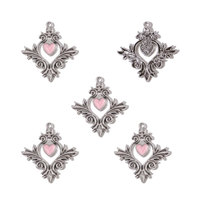 Pendentif Cœur Créatif en Alliage de Zinc Effet Goutte d'Huile pour Collier DIY avec Chaîne en Bambou, Breloque Accessoire pour Sac Sportif et Porte-clés W913