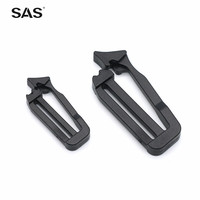 SASWholesale Clip de connexion en plastique noir 27mm 38mm avec boucles à trois glissières pour sacs à dos et ceintures