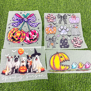 Transferencias Térmicas DTF Personalizadas de Alta Densidad a Todo Color, Lavables, con Diseño de Telaraña de Araña Fantasma de Calabaza para Camisetas, Sudaderas y Ropa de Halloween - Product Image 3