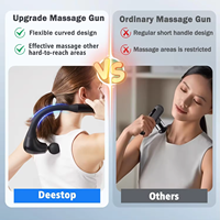 Pistolet de massage à moteur sans balais, tissus profonds, avec poignée allongée, masseur de percussion pour le dos et le cou, appareil de récupération musculaire portable
