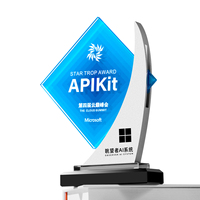 Plaque en verre cristal personnalisée Sublimation Awards Trophée en métal en gros Business Awards Base noire pour cadeaux de bienvenue