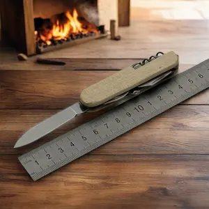 11 In 1 küçük ahşap saplı İsviçre bıçak anahtarlık çok amaçlı açık kamp cep bıçaklar için çok aracı fonksiyonel bıçak