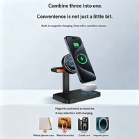 Nouveau chargeur sans fil magnétique portable 3-en-1 avec support de charge rapide 15W pour montre et écouteurs