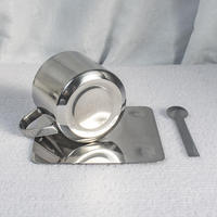 Ensemble de 3 tasses à café en acier inoxydable de style nordique minimaliste avec soucoupe et cuillère résistantes à la chaleur pour boissons chaudes