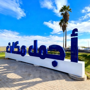 特注大型屋外防錆ステンレス鋼3Dロゴ文字商業ビルランドマーク地上設置看板 - Product Image 2