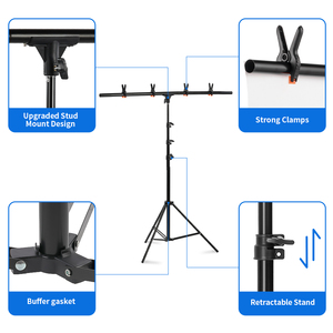 Selens Portable Backdrop Stand <strong>Background</strong> Support 150*250cm T-Shape Stand Kit With Clips for Photography Video Studio - Product Image 4