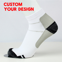 Chaussettes de compression fines et élastiques personnalisées en nylon/spandex à séchage rapide pour hommes et femmes - Course à pied, badminton, sports