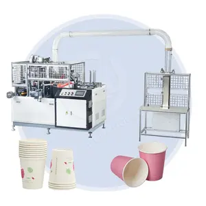 OCEAN mesin pembuat cangkir kertas kopi sekali pakai, mesin karton sekali pakai otomatis penuh ultrasonik untuk bisnis kecil