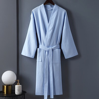 Ventes directes d'usine Salon de beauté hôtel coton peignoir mince été gaufre Robe Couple peignoir pyjamas en gros
