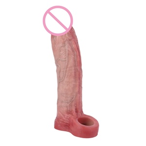 Vibrating Cock Sleeve Penis Extender Dildo Realistic Adult Sex Toy Penis Extension <b>Vibrator</b> 10 Modes <b>Remote</b> Control - Product Image 2