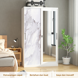 Armario de Acero de Estilo Moderno Personalizado con Puertas Corredizas, Muebles Metálicos para Dormitorio, Impresión de Patrones Personalizados, Armario Duradero - Product Image 5
