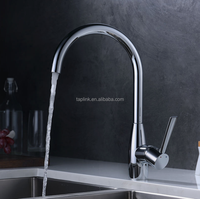 Robinet de cuisine Taplink à montage sur plan, monocommande, en acier inoxydable brossé, finition chromée, mitigeur moderne pour évier, eau chaude/froide