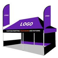 Gazebo pliable d'extérieur avec sac de transport, structure en aluminium hexagonal de 40 mm, tente pour événements et salons professionnels