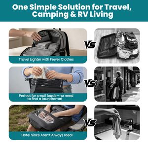 Sac de Lavage Portable Manuel 2-en-1 avec Valve à Air et Logo Personnalisé pour Camping, Croisière, Camping-car – Vente en Gros - Product Image 2