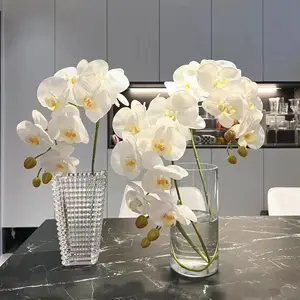 Nude Color Single Steel Groothandel Real Touch Witte Orchidee Bloemen Kunstmatige Phalaenopsis Blauwe Orchideeën Voor Bruiloft Decor