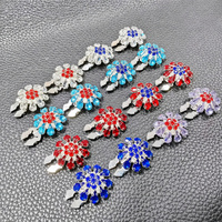 Boutons décoratifs floraux en strass WBK-1630 pour chemise, avec couvre-boutons amovibles en cristal