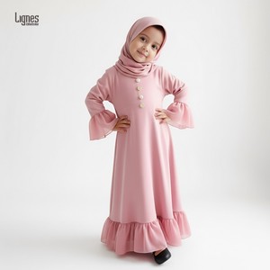Conjunto de Vestidos Hijab para Niñas Musulmanas, Abaya Islámica para Niños, Oración de Ramadán, Burka, Niñas Árabes, Khimar, Pañuelo para la Cabeza, Niqab, Kaftan, Ropa - Product Image 5