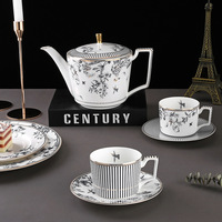 Service à thé moderne et minimaliste en porcelaine fine, tasse à café en porcelaine fine, assiette occidentale, coffret cadeau