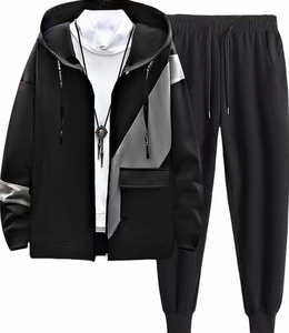 Men Plus Size Hooded Breathable Eco-Friendly Lightweight Gym Sport Wear Two Piece Sets Custom Logo Jogger Casual Winter 2026 - Product Image 1