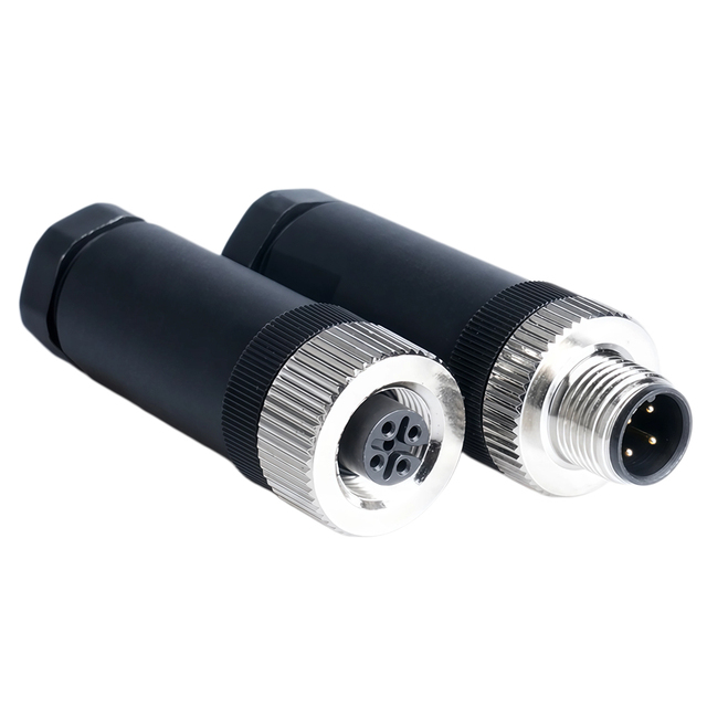 M12 A/B/D Code 4Pin Copper Male Female Connector Adapter IP67 Waterproof Ethernet Fieldbus Sensor Connector Industrial Camera
