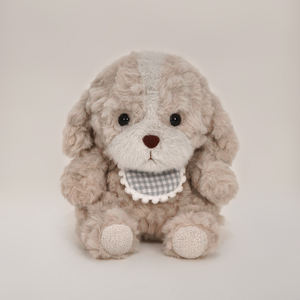 Animal en peluche-Compagnon réconfortant-Animal en peluche ultra doux Animaux <span class=keywords><strong>de</strong></span> la ferme-17cm 3 couleurs Asst. Chiens avec bavoir - Product Image 4