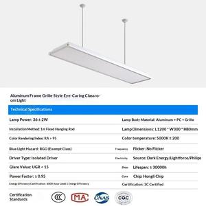 Lámpara LED Inteligente de Acero Inoxidable con Intensidad Regulable, Ultra Brillante, de Espectro Completo, para Protección Ocular en Aulas, Lámpara Colgante - Product Image 6