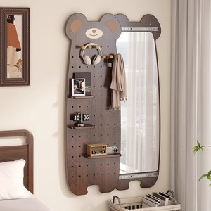Hot bán tùy chỉnh gỗ Pegboard gương Móc Đôi trượt bài hát đa chức năng đầy đủ chiều dài tường gương - Product Image 6