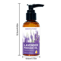 Huile de massage à la lavande à base de plantes, jojoba, parfum floral apaisant, hydratante, adoucissante, coffret cadeau spa pour le corps, OEM ODM 100ml