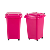 Tempat sampah plastik dengan tutup, 100L 120L 240L 360L 660L 1100L luar ruangan