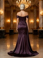 Robe de soirée sirène en satin sur mesure, ornée de perles, pour occasions formelles et galas