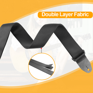 สายกีตาร์ไนลอนนิ่มปรับได้ OEM พร้อมตัวยึด3อันสำหรับล็อคสายรัดสำหรับกีตาร์อะคูสติกและเบสแพ็คเข็มขัดผ้า - Product Image 2