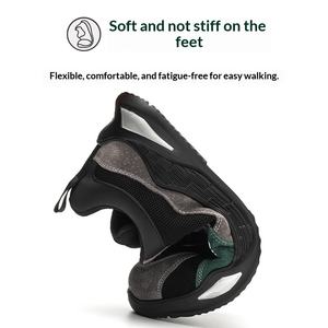 Chaussures de sécurité pour hommes respirantes, <span class=keywords><strong>anti</strong></span>-odeurs, <span class=keywords><strong>anti</strong></span>-chocs, <span class=keywords><strong>anti</strong></span>-perforation, légères, confortables, avec empeigne en maille et semelle extérieure en caoutchouc à profil bas - Product Image 3