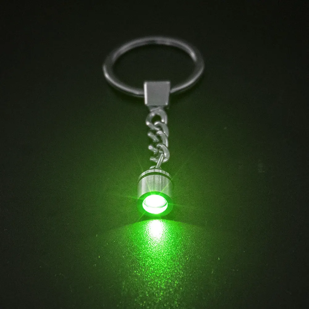 Mini Portable Crystal Key Chain LED Light Colorful changing Keychain luminous Keyring Pendant DIY Epoxy Accessories