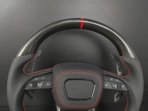 Volant en fibre <span class=keywords><strong>de</strong></span> carbone pour Audi A3/A4/A5/A6/A7/Q3/Q5/Q7/TT/S Série RS, cuir Nappa perforé, volant personnalisé - Product Image 3