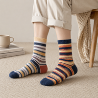 Chaussettes thermiques en laine de haute qualité avec logo personnalisé, vente en gros, tricot torsadé, chaudes pour l'hiver, usage quotidien à la maison, pour femmes