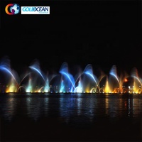 Grandes fontaines d'eau musicales colorées avec haut-parleur intégré