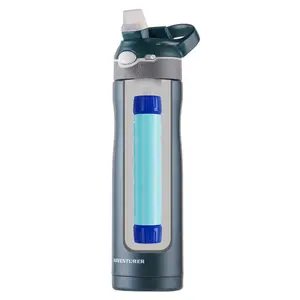 Filterwell-botella purificadora de agua de acero inoxidable, botella con filtro de pajita