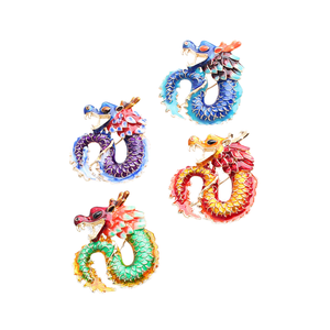 Direto da fábrica venda novo criativo estilo chinês doze zodíaco dragão rei broche óleo gotejamento design liga chapeamento das mulheres dos homens - Product Image 1