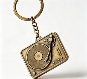 Porte-clés rétro en vinyle, pendentif disque musical vintage, cadeau souvenir - Product Image 2