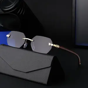 Hot Selling Luxusmarke kleine quadratische Punk Mode randlose Sonnenbrille für Frauen Sonnenbrillen Hip-Hop Männer Sonnenbrille