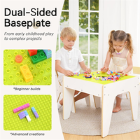 Ensemble table et chaise sensorielle en bois 4 en 1 au design moderne pour tout-petits avec tiroirs de rangement pour le salon des enfants