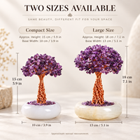 Vente en gros de nouveaux ornements modernes, arbre de vie en cristal enveloppé de fil métallique avec base en verre pour la bonne chance